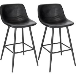 WOLTU 2er set Barhocker mit Rückenlehne, Barstuhl mit Sitzhöhe 63 cm, ergonomischer Hocker im Bar,