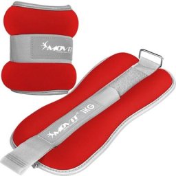 Neopren Gewichtsmanschetten 2x0,5 kg rot reflex mit Frottee-Einsatz - Movit