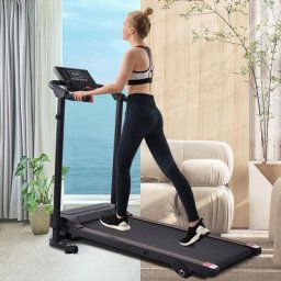 Merax - Laufband klappbar elektrisch Laufbänder 1,5 ps leiser Elektromotor 12 km/h mit led Display,