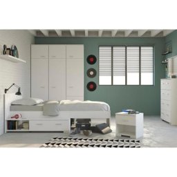 Parisot Jugendzimmer-Set Galaxy, (Set, 4-St., Kleiderschrank, Bett, Nachttisch, Kommode)