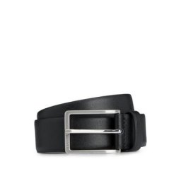 BOSS Ledergürtel Erman-L_Sz35 10249587 01 mit dezenter Boss-Prägung auf der Schließe