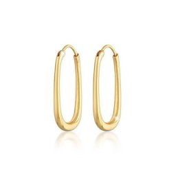 Elli Premium Paar Creolen Creolen Oval Elegant Zeitlos 925 Silber