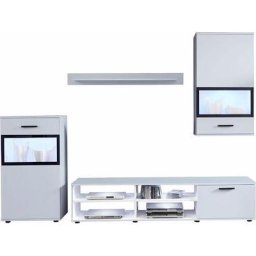 trendteam Wohnwand Swing, (Set, 4-St), modernes Design, Beleuchtung optional