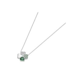 GIORGIO MARTELLO MILANO Collier Mittelteil Kleeblatt, Zirkonia und Kristallsteine, Silber 925