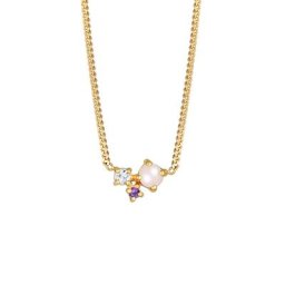 Elli PREMIUM Elli PREMIUM Halskette Rosa Quarz Amethyst Topas Edelstein 925 Silber Ketten Damen