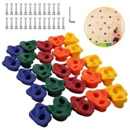 Swanew - 10X Klettergriffe Robuste Outdoor inkl. Schrauben Kinder Klettersteine Boulderwand - Buntes