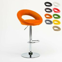 Superstool - Hoher drehbarer Küchenbarhocker mit verstellbarer Fußstütze Chicago Farbe: Orange