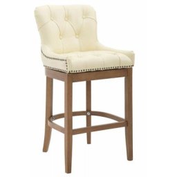 CLP - Barhocker Lakewood Echtleder, Antik-hell-creme
