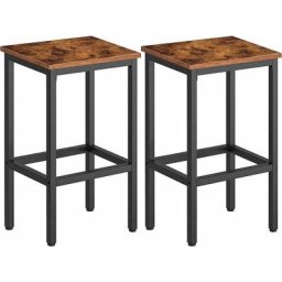 Barhocker, 2er Set Barstühle, Küchenstühle mit stabilem Metallgestell, Sitzhöhe 65 cm, mit