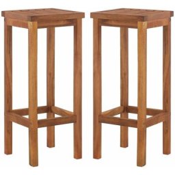 Barhocker 2 Stk. Massivholz Akazie Vidaxl Braun