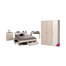 Jugendzimmer Most Parisot 4-tlg inkl. Kleiderschrank + Funktionsbett + Schreibtisch + Kommode weiß