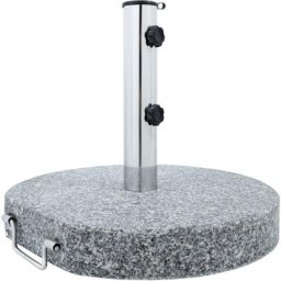 anaterra® Sonnenschirmständer - Granit, 25 kg, Rund, mit Rollen und Griff, Edelstahl