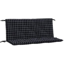 Gartenbank-Auflagen 2-tlg. Schwarz Karomuster 120x50x7 cm Stoff Vidaxl Mehrfarbig