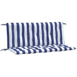 Gartenbank-Auflagen 2-tlg. Blau&Weiß Gestreift 120x50x7cm Stoff Vidaxl Mehrfarbig