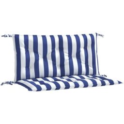 Gartenbank-Auflagen 2-tlg. Blau&Weiß Gestreift 100x50x7cm Stoff Vidaxl Mehrfarbig