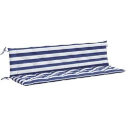 Gartenbank-Auflagen 2-tlg. Blau&Weiß Gestreift 200x50x7cm Stoff Vidaxl Mehrfarbig