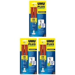 UHU - 3 x plus schnellfest Doppelkammer-Spritze, 3 x 27g