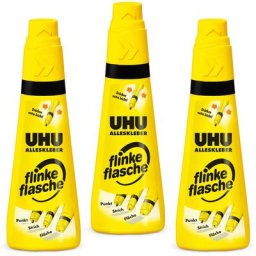 UHU - 3 x Alleskleber flinke flasche, 3 x 90g