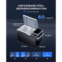 Glacier Kühlschrank mit 298Wh Plug-in Batterie bis zu 40 Std. Laufzeit, Lithium Akku usb-c 100W