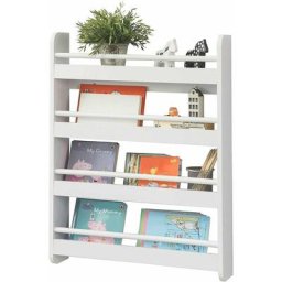 KMB08-K-W Kinderregal Bücherregal für Kinder Wandregal Hängeregal Aufbewahrungsregal mit 4 Ablagen