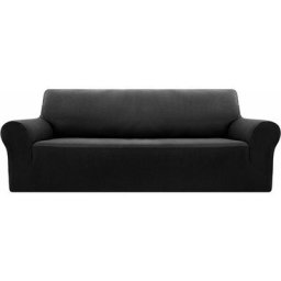 Sofabezug Jacquard Sofaüberwurf Stretch Couchhusse Sesselbezug, 1 Stück,237x83x89, Schwarz