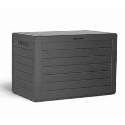 Auflagenbox Kunststoff Holz-Optik Anthrazit 190L-MMBWL190-anthrazit