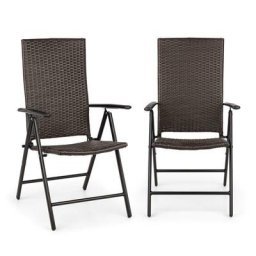 Estoril Gartenstuhl Polyrattan Aluminium 8-Stufen klappbar braun - Braun - Blumfeldt