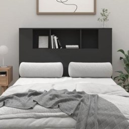 Kopfteil Déco Kopfteil für Betten Heimdekoration mit Ablagen Schwarz 120x18,5x104,5 cm DE61028