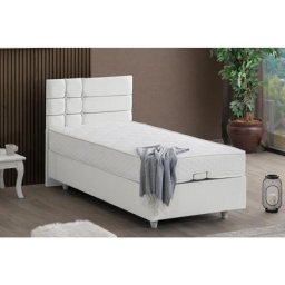 Almada Letto Boxspringbett-Set, 90x200 cm, Weiß - Weiß