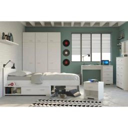 Parisot Jugendzimmer-Set Galaxy, (Set, 5-St., Kleiderschrank, Bett, Nachttisch, Schreibtisch und Kommode)