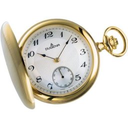 Dugena Taschenuhr Savonette Handaufzug, 4460501-1, (Set, 2-tlg., inklusive Kette)