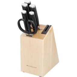 KitchenAid Messerblock Classic (6tlg), Messer japanischer Kohlenstoffstahl, inkl. integrierter Messerschärfer