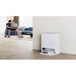 ECOVACS Nass-Trocken-Saugroboter DEEBOT T20 OMNI, 45 W, 6000PA, Auto-Mopp-Hebefunktion, OMNI Reinigungsstation, Weiss/Silber