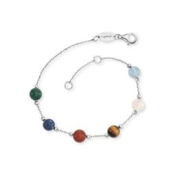 Engelsrufer Silberarmband POWERFUL STONE, ERB-LILGEM-6ST, mit Malachit, Lapislazuli, Jaspis, Tigerauge, Rosenquarz und Achat