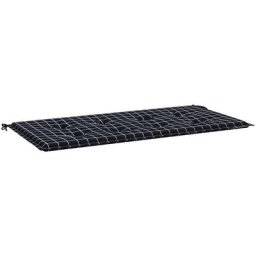 Gartenbank-Auflage Schwarz Karomuster 100x50x3 cm Oxford-Gewebe Vidaxl Mehrfarbig