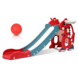 Kinderrutsche 4-in-1 Kinder Rutsche Spielplatz Klappbar mit Basketballkorb Wurfring