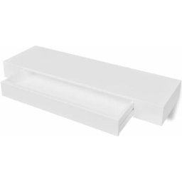 Mdf Wandregal Bücher/DVD-Regal Hängeregal mit 1 Schublade, weiß Vidaxl Weiß