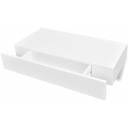 Mdf Wandregal Hängeregal Bücher/DVD-Regal mit 1 Schublade, weiß Vidaxl Weiß
