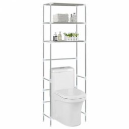 Vidaxl - Toilettenregal mit 3 Ablagen Silbern 53x28x169 cm