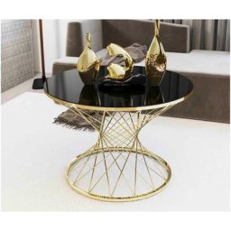 Vals Couchtisch, Schwarz & Gold - Farbe:SchwarzBeinfarbe:Gold