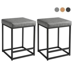2er- Barhocker Barstühle mit Fußstütze Tresenhocker Thekenhöhe Rückenfreier Sitzhocker bis 136 kg