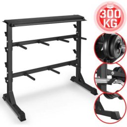 Hantelablage - ø 25 mm, max. 300kg, 3 Ebenen, Schwarz - Hantelständer, Kurzhantelständer,