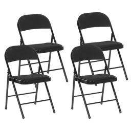 Bürostuhl 4er Set Schwarz Eisen Klappbar Modern Wohnzimmer Konferenzraum