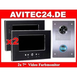 PREISKNALLER! Türsprechanlage mit 2x 7"" Monitoren aus Edelstahl und mit SONY CCD