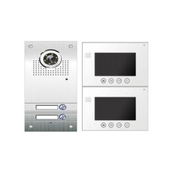 2-Familienhaus Video Türsprechanlage Gegensprechanlage – 2x Monitor 7 Zoll (weiss)