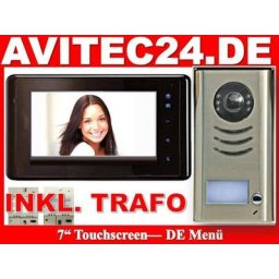 VIDEO TÜRSPRECHANLAGE MIT 7"" TOUCHSCREEN MONITOR KOMPLETTSET