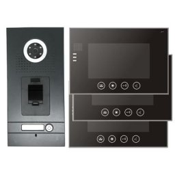 Fingerprint Anthrazit Video-Türsprechanlage VT56 + 3x VT670 mit Sensortasten