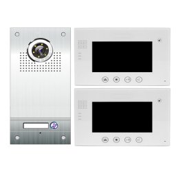 Edelstahl Video Türsprechanlage VT561 mit 2 Monitoren VT670 170 Grad CCD Weitwinkelkamera