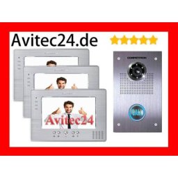 VIDEO TÜRSPRECHANLAGE TÜRSPION 3 x7"" MONITORE-Touchscreen EDELSTAHL SONY Kamera