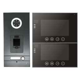 Fingerprint Anthrazit Video-Türsprechanlage VT56 + 2x VT670 mit Sensortasten